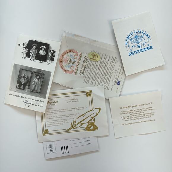 World Gallery Suzie by Margie Costa 11" Porcelain Doll with Trunk New Open Box - Picture 6 of 9